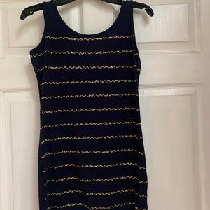 Navy Beaded Bodycon Dress